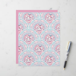 Cotton Candy Kawaii Bunny Mandala Art Deco Papier
