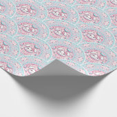 Cotton Candy Kawaii Bunny Mandala Art Deco Scallop Geschenkpapier (Ecke)