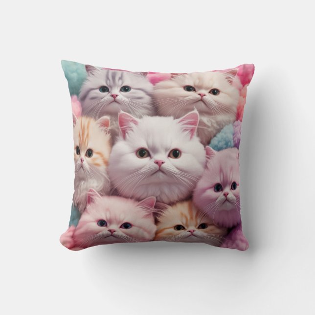 Cotton Candy Kittens Kissen (Vorderseite)