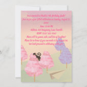Cotton Candy Monkey Jump Geburtstag Einladung (Rückseite)