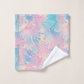 Cotton Candy Monstera Palm Jungle 1 Badhandtuch Set (Waschlappen)