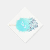 Cotton candy niedlich blauen Glitzer Look Serviette (Ecke)