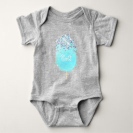 Cotton candy niedlich blauen und grauen Glitzer au Baby Strampler