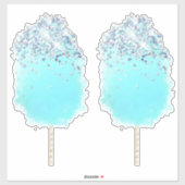 Cotton candy niedlich blauen und silbernen Glitzer Aufkleber (Blatt)