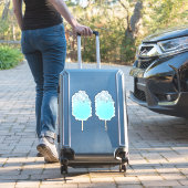 Cotton candy niedlich blauen und silbernen Glitzer Aufkleber (Koffer Insitu)