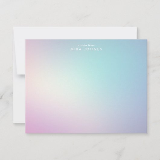 Cotton Candy Pastel Gradient Note Card Mitteilungskarte (Vorderseite)