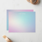 Cotton Candy Pastel Gradient Note Card Mitteilungskarte (Vorderseite/Rückseite Beispiel)