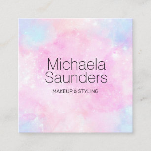 Cotton Candy Pastel Makeup Artist MUA Quadratische Visitenkarte