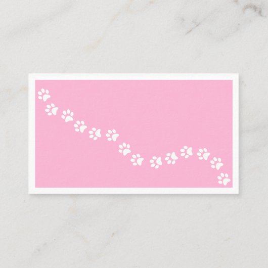 Cotton Candy Pawprints QR Code Pet Sitter Walking Visitenkarte (Rückseite)