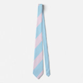 Cotton Candy Pink and Blue Striped Men's Tie Krawatte (Vorderseite)