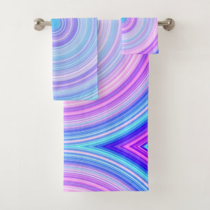 Cotton Candy Pink Blue Badhandtuch Set