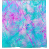 Cotton Candy Pink & Blue Watercolor Wash Stein Duschvorhang (Vorderseite)