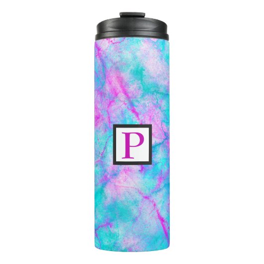Cotton Candy Pink & Blue Watercolor Wash Stein Thermosbecher (Vorderseite)