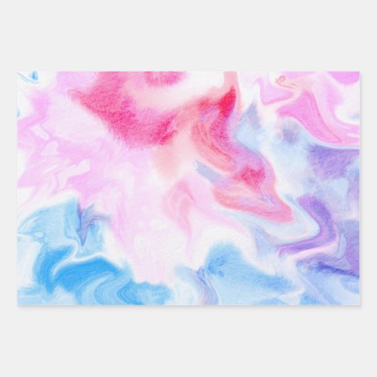 Cotton Candy Pink Lila Geschenkpapier Set (Vorderseite)