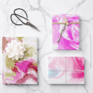 Cotton Candy Pink Lila Geschenkpapier Set