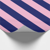 Cotton Candy Pink, Navy Blue XL Stripes Muster V Geschenkpapier (Ecke)
