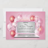 Cotton Candy Pink Notebook Virtual Baby Girl Dusch Einladung (Vorderseite)