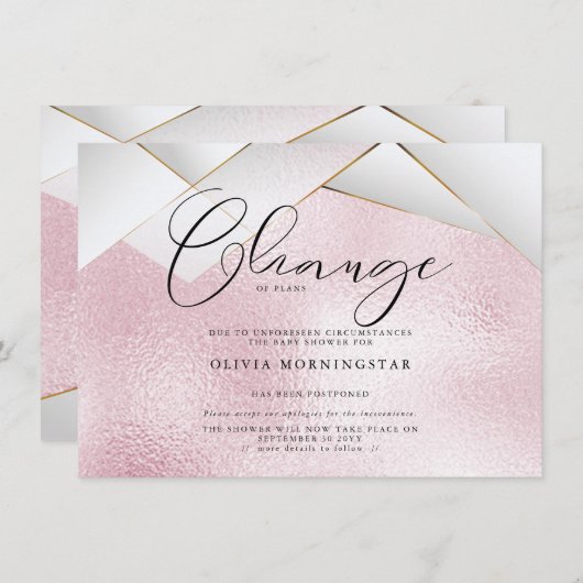 Cotton Candy Pink Pearl Facets Zurückgestellt Dusc Einladung (Vorne/Hinten)