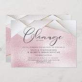 Cotton Candy Pink Pearl Facets Zurückgestellt Hoch Einladung (Vorne/Hinten)