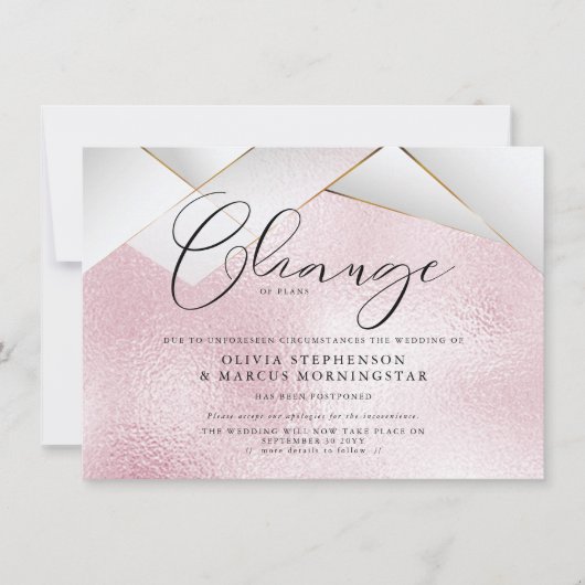 Cotton Candy Pink Pearl Facets Zurückgestellt Hoch Einladung (Vorderseite)