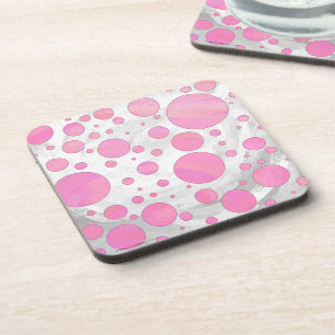 Cotton Candy Pink Polka Dot Untersetzer