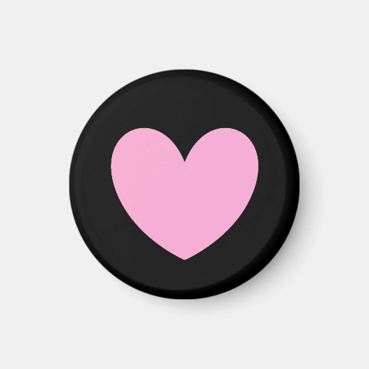 Cotton Candy Pink Polka Herzen auf schwarz Magnet (Vorne)