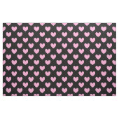 Cotton Candy Pink Polka Herzen auf schwarz Stoff (Fat Quarter (45,7 x 55,9 cm))