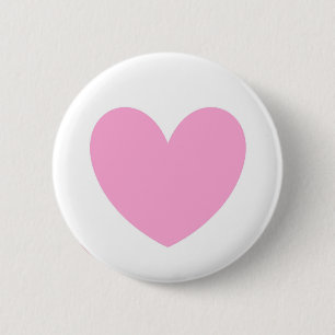 Cotton Candy Pink Polka Herzen auf weiß Button