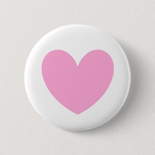 Cotton Candy Pink Polka Herzen auf weiß Button (Vorderseite)