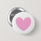 Cotton Candy Pink Polka Herzen auf weiß Button (Vorne & Hinten)