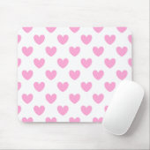 Cotton Candy Pink Polka Herzen auf weiß Mousepad (Mit Mouse)