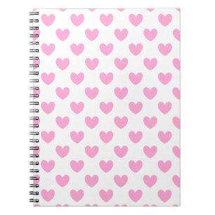Cotton Candy Pink Polka Herzen auf weiß Notizblock