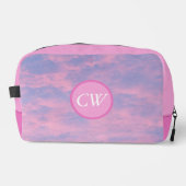 Cotton Candy Pink Sky mit Initialen Waschbeutel (Vorderseite)