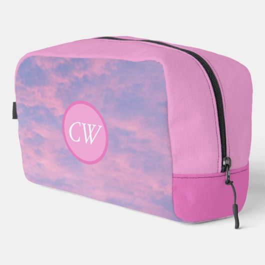 Cotton Candy Pink Sky mit Initialen Waschbeutel (Rechte Ecke)