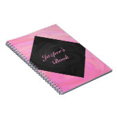 Cotton Candy Pink und Black Monogram Notizblock (Rechte Seite)