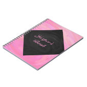 Cotton Candy Pink und Black Monogram Notizblock (Linke Seite)