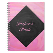 Cotton Candy Pink und Black Monogram Notizblock (Vorderseite)