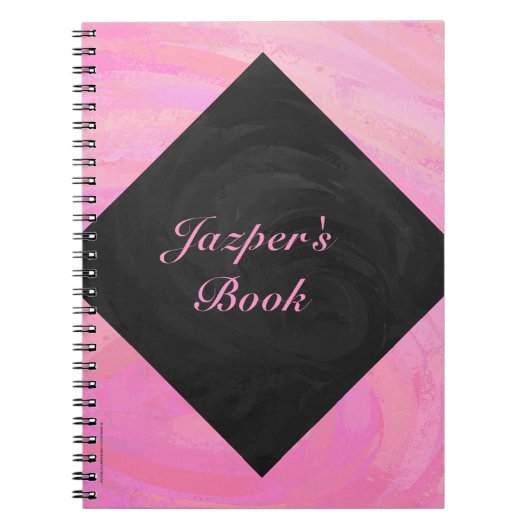 Cotton Candy Pink und Black Monogram Notizblock (Vorderseite)