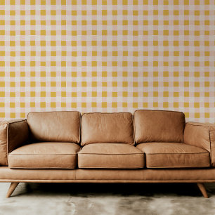 Cotton Candy Pink und Gold Checked Kariert Tapete
