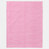 Cotton Candy Pink und White Gingham Checkered Cosy Fleecedecke (Vorderseite)