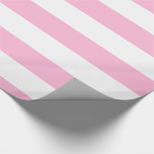 Cotton Candy Pink, White XL Streifen Muster Geschenkpapier (Ecke)
