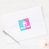 Cotton Candy Realtor-Logo Quadratischer Aufkleber (Umschlag)