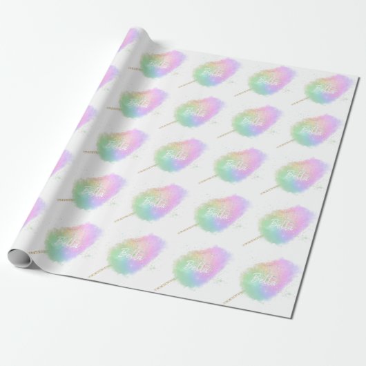 Cotton candy Regenbogen Glitzer niedlich Geschenkpapier (Ungerollt)