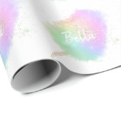 Cotton candy Regenbogen Glitzer niedlich Geschenkpapier (Rolleneckpunkt)