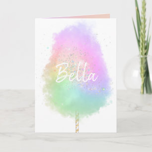 Cotton candy Regenbogen Glitzer niedlich Karte