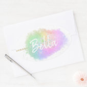 Cotton candy Regenbogen Glitzer niedlich Ovaler Aufkleber (Umschlag)