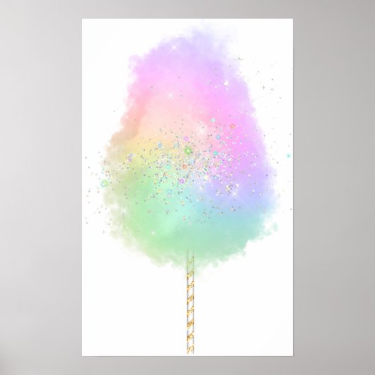 Cotton candy Regenbogen Glitzer niedlich Poster (Vorne)