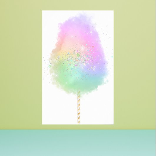 Cotton candy Regenbogen Glitzer niedlich Poster