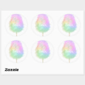 Cotton candy Regenbogen Glitzer niedlich Runder Aufkleber (Blatt)