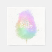 Cotton candy Regenbogen Glitzer niedlich Serviette (Vorderseite)